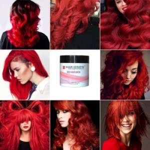 IHAIR KERATIN - Masca de par nuantatoare rosie fara clorura de sodiu - Red Hair Mask 300ml